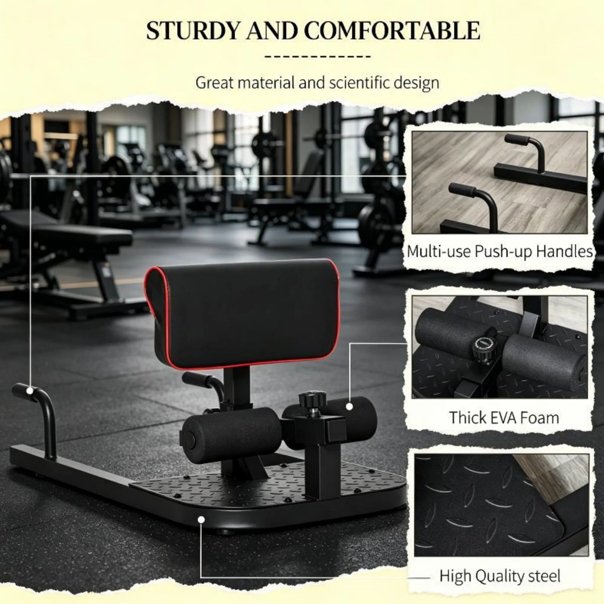 Black 3-in-1 Padded Push Up Si - All In One Gym Home Equipment 评论和价格