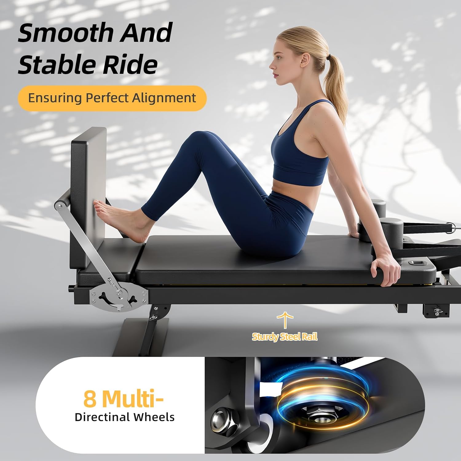 Foldable Pilates Reformer Mach - Home Gym Equipment Set 评论和价格
